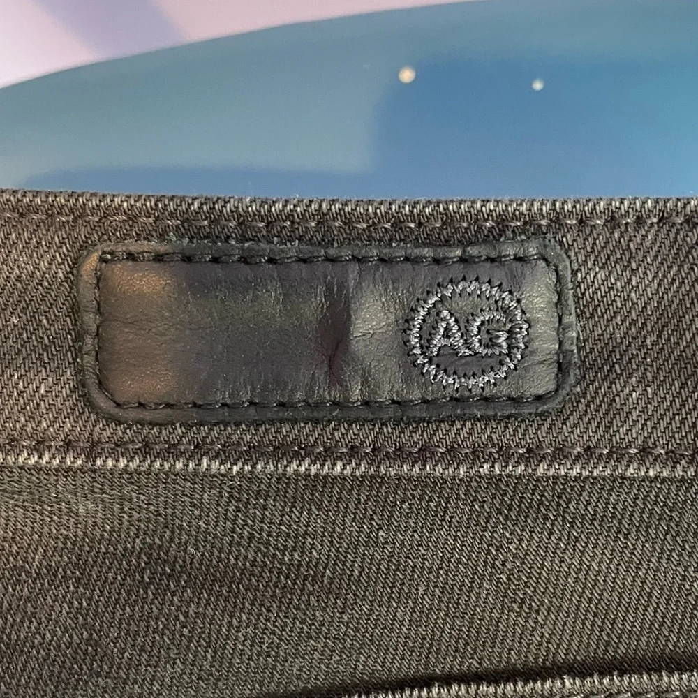 AG Adriano Goldschmied Premiere Skinny Straight Distressed Jeans Black Size 25‎